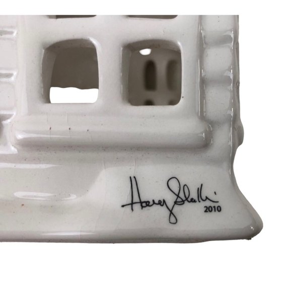 Slatkin And Co Holiday House Candle Holder Luminary Christmas Porcelain 2010 - Picture 2 of 9